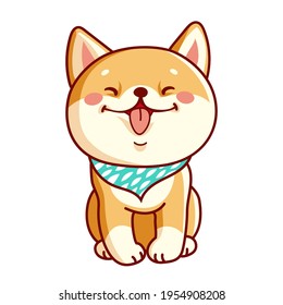 Cartoon cute little Shiba Inu