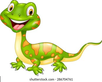 Cartoon cute lizard.