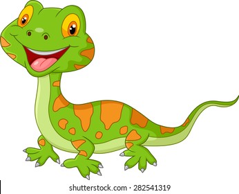 Cartoon Cute Lizard. Vector 