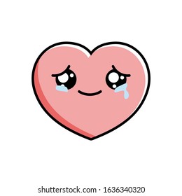 Cartoon of Cute Love Character Design, Heart Icon Illustration Template Vector