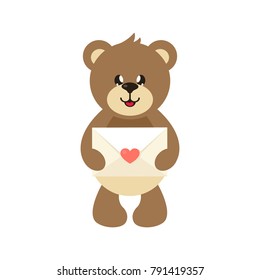 cartoon cute lovely bear with envelope