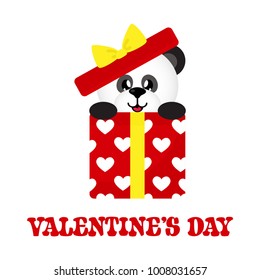 cartoon cute lovely panda gift with text