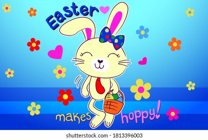 Cartoon cute magical on blue background eps10