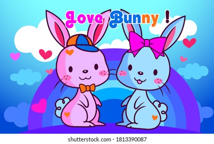 Cartoon cute magical on pink blue yellow background Illustration Vector Graphic Design T-shirt eps