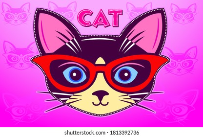 Cartoon cute magical on pink background