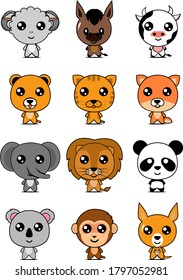 cartoon cute mammal animals vector design. best choice for invitations, printing, blog background, paper crafts, stickers