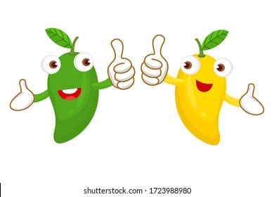 Cartoon Cute Mango Character Vector