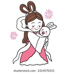 Cartoon cute Mid Autumn vector.