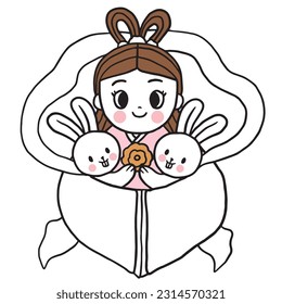 Cartoon cute Mid Autumn vector.
