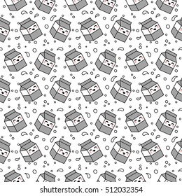 Cartoon Cute Milk Seamless Pattern