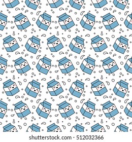 Cartoon Cute Milk Seamless Pattern