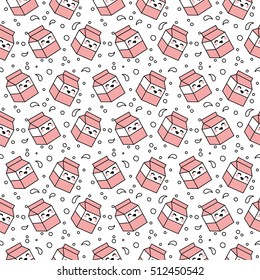 Cartoon Cute Milk Seamless Pattern