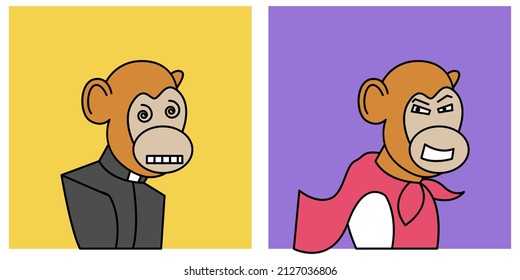 Cartoon cute monkey character. Vector illustration