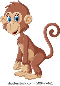 Cartoon Cute Monkey Posing