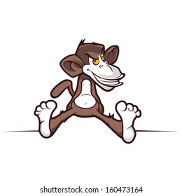 Cartoon cute monkey smiling. Vector illustration