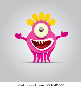 Cartoon cute monster