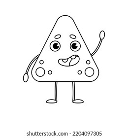 Cartoon cute monster or alien. Coloring book. Vector linear illustration isolated on white background.