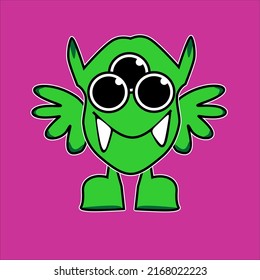 cartoon cute monster design for logo, icon, background, symbol, colorful 2nd series