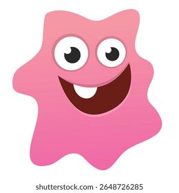 Cartoon cute monster with funny excited face expression waving hands . Vector illustration isolated on white. Halloween design