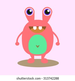 Cartoon cute monster. Kids funny illustration vector