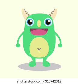 Cartoon cute monster. Kids funny illustration vector