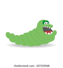 Cartoon cute monster on white background. Vector illustration.