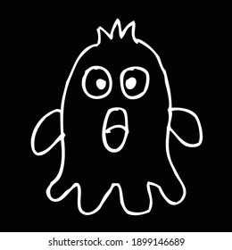 Cartoon cute monster. vector illustration of excited monster