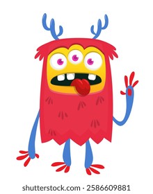 Cartoon cute monster vector illustration isolated.