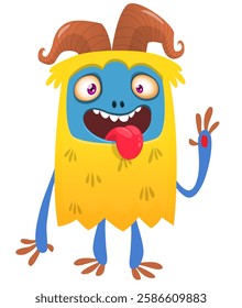 Cartoon cute monster vector illustration isolated.