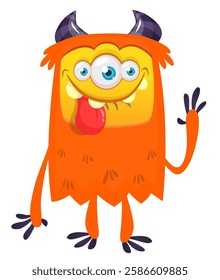 Cartoon cute monster vector illustration isolated.