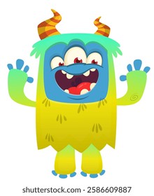 Cartoon cute monster vector illustration isolated.