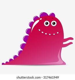 Cartoon cute monster. Vector illustration. Elements for design of postcards, flyers, banners, prints. Halloween.