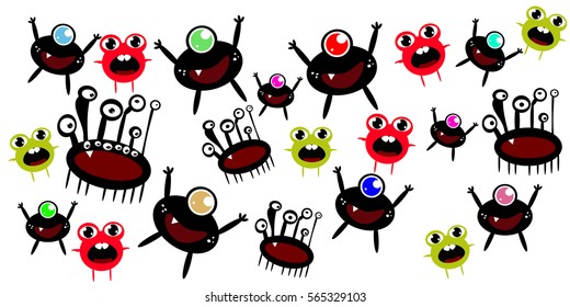 Cartoon cute monsters