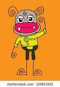 Cartoon cute monsters in Jaidee Family Style