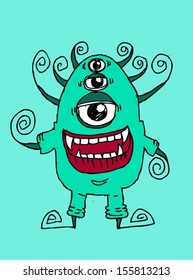 Cartoon cute monsters in Jaidee Family Style