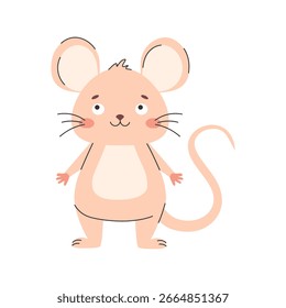 Personaje lindo del ratón de la historieta de pie