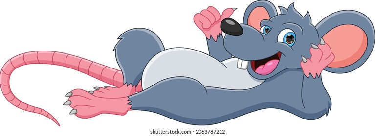 cartoon cute mouse isolated on white background