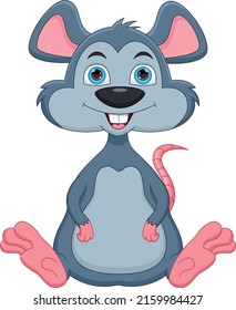 cartoon cute mouse isolated on white background