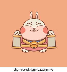 Cartoon Cute New Year Rabbit Illustration Materials

