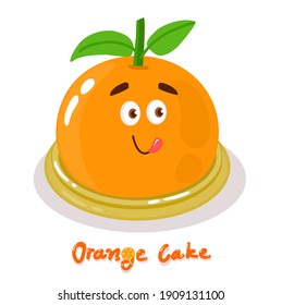 Cartoon Cute Orange Cake Vector