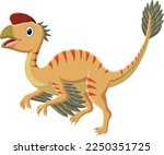 Cartoon cute oviraptor isolated on white background