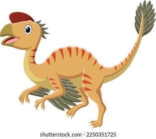 Cartoon cute oviraptor isolated on white background