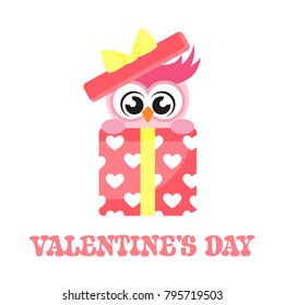 cartoon cute owl lovely gift with text