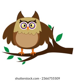 Cartoon cute Owl school Teacher Character Design. 100 days school Character Design.