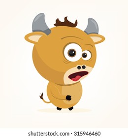 cartoon of a cute ox