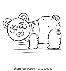 Cartoon of a cute panda bear sketch - Vector