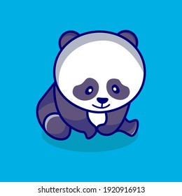 Caricatura linda panda siendo triste ilustración de icono. Vector EPS10