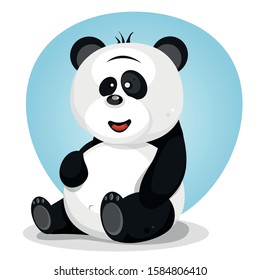 Cartoon Cute Panda Character/
Illustration of a friendly cartoon panda bear character