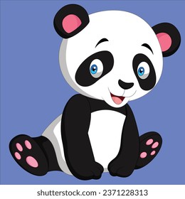 Cartoon cute panda isolated character illustration 