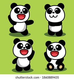 cartoon cute panda vector illustration